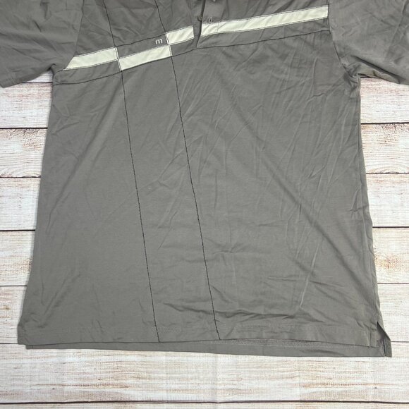 Travis Mathew Gray White Stripe Golf Polo Shirt Performance Men's Large - Picture 14 of 14